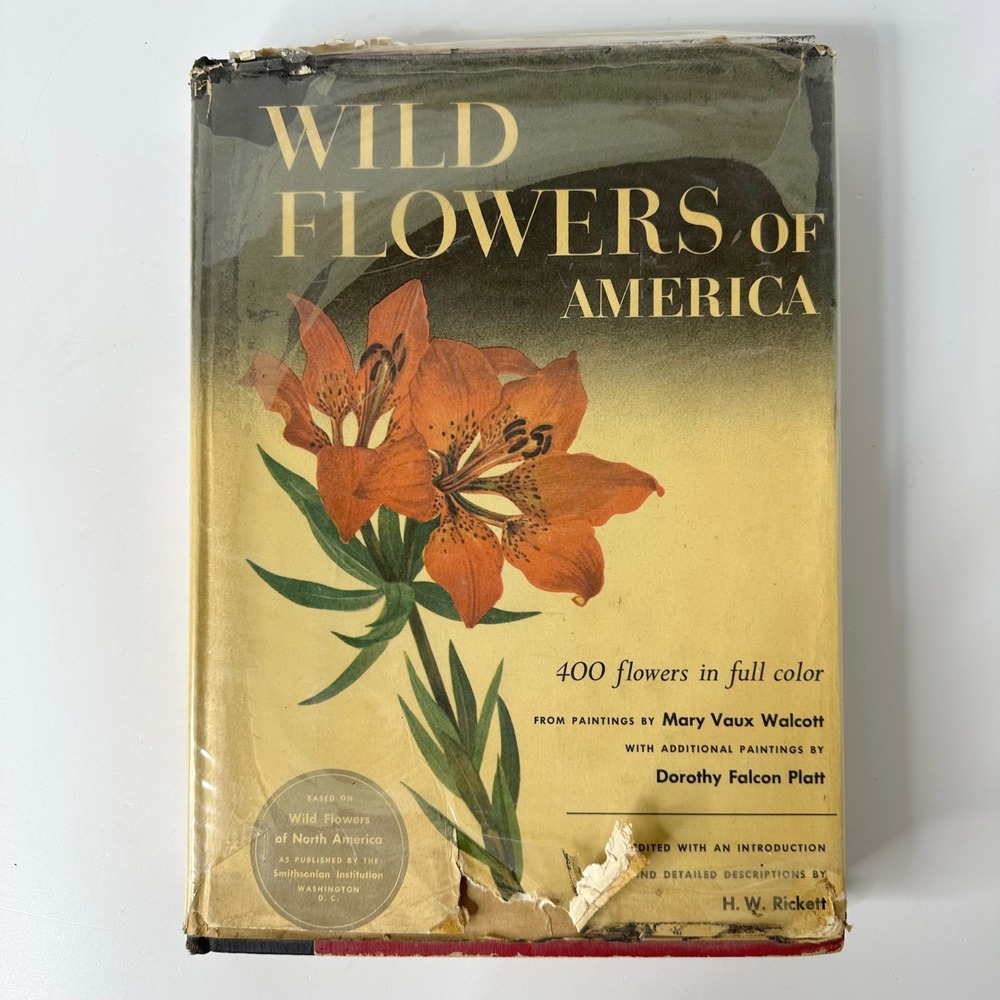 Wild Flowers of America HC Book 1953 Mary Vaux Walcott 400 Color Plates READ